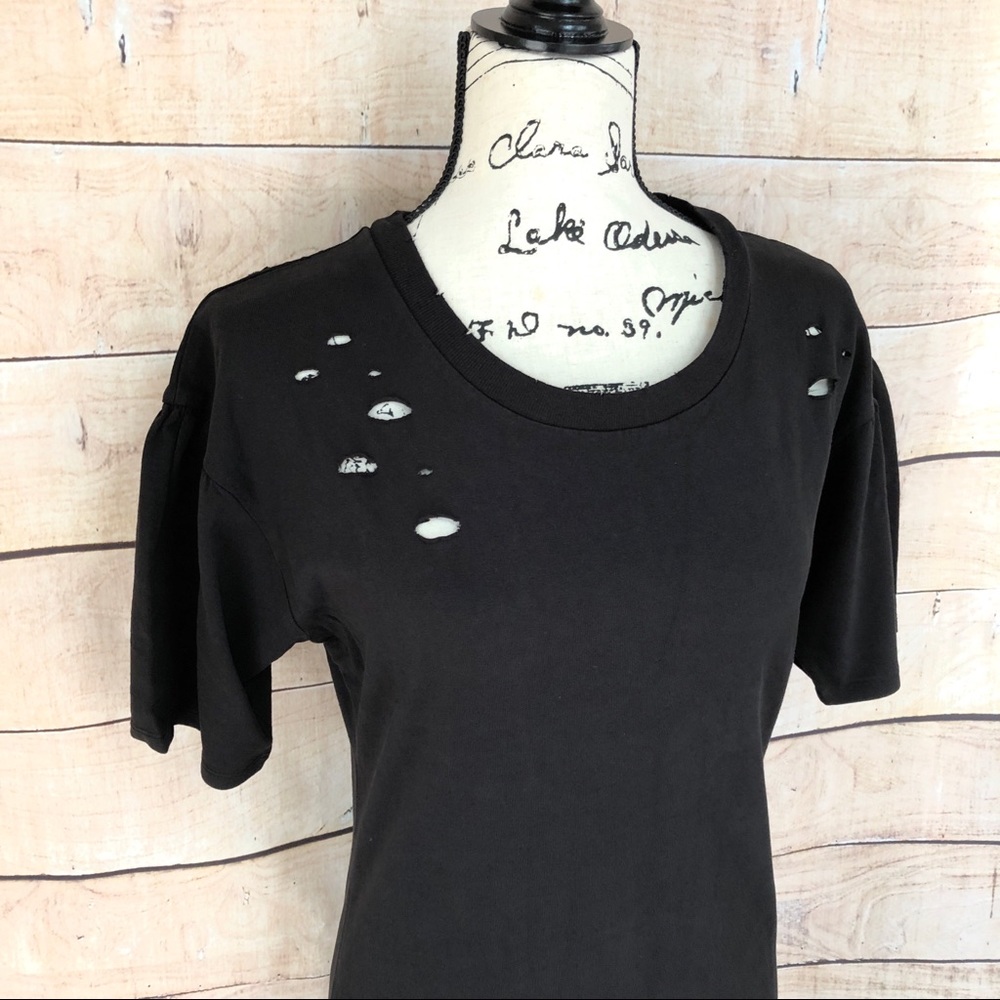 Abound Distressed Black Midi Dress Size L - Picture 6 of 14
